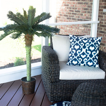 Wicker Woven Chair with Exotic Palm