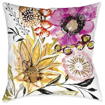 Sunray Bouquet Outdoor Pillow, 18"x18"