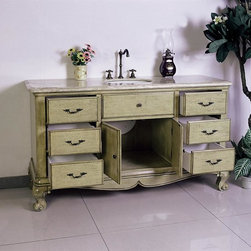 Antique 60 inch Bathroom Vanities Light Multi-Gray Finish - Bathroom Vanities And Sink Consoles