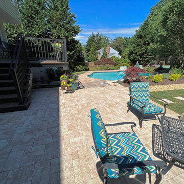 Fortress Steel Framed Deck with TimberTech Dark Roast and Keylink Black Textured