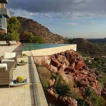 Desrt oasis negative edge pool we built for a home in Paradise Valley