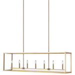 Generation Lighting - Generation Lighting 6634507 Moffet Street 7 Light 54"W Chandelier - Satin Brass - Features: Constructed from steel Requires (7) 60 watt maximum Candelabra (E12) bulbs Dimmable with compatible dimming bulbs Includes (2) 6" and (6) 12" downrods Made in China ETL listed for installation in damp locations Meets California Title 24 energy standards Dimensions: Height: 15" Maximum Height: 59-1/8" Width: 54" Depth: 12" Product Weight: 19.2lbs Wire Length: 120" Canopy Height: 3/4" Canopy Width: 25-1/8" Canopy Depth: 5-7/8" Electrical Specifications: Max Wattage: 420 watts Number of Bulbs: 7 Max Watts Per Bulb: 60 watts Bulb Base: Candelabra (E12) Voltage: 120 Bulbs Included: No
