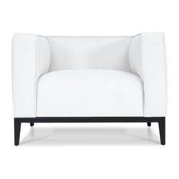 California Armchair- White Fabric (Special Order) - Armchairs And Accent Chairs