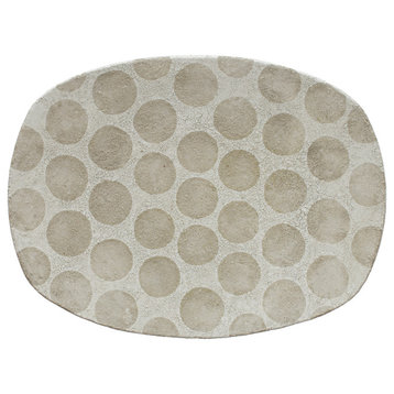 Decorative Terracotta Platter with Wax Relief Dots, Natural