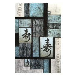 Terri Deskins Contemporary & Abstract Art - "Silk Road Blues" Original Mixed-Media Painting - Paintings