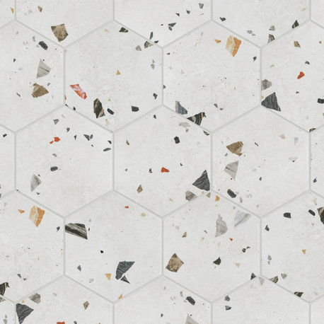 Sonar Hex White Porcelain Floor and Wall Tile