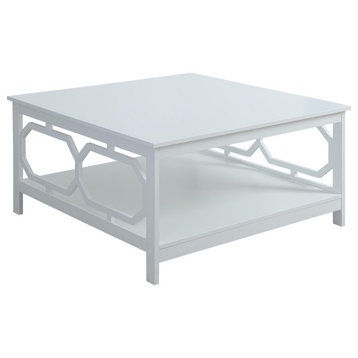 Omega Square 36 Inch Coffee Table With Shelf