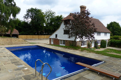 Photo of a farmhouse swimming pool.