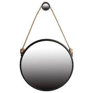 24 Round Wall Mirror Rustic Metal, 24 Inch Round Mirror With Rope