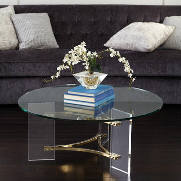 Modern Coffee Tables with Lucite Acrylic Legs