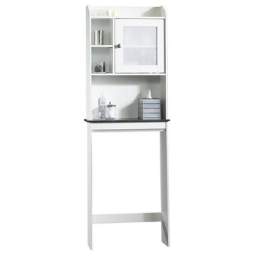 Catania Modern / Contemporary Engineered Wood Etagere in Soft White