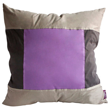 Purple Charm Knitted Fabric Patch Pillow Floor Cushion (19.7 by 19.7 inches)