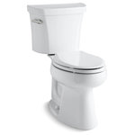 KOHLER - Kohler Highline Comfort Height Two-Piece Elongated Toilet, White - Innovative features and performance have made Highline toilets an industry benchmark since 1966. Continuing the tradition is this two-piece Highline toilet, which provides a standard chair height and an elongated bowl for maximum comfort. Precision engineering delivers powerful flushing at 1.6 gallons per flush. With its versatile looks, Highline complements a variety of bathroom styles.