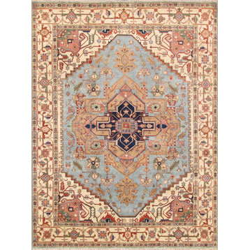 Pasargad Home Serapi Collection L. Blue Wool Area Rug - 9'0"x11'11"