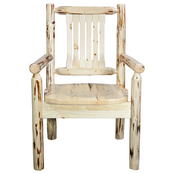 Montana Captain's Chair With Ergonomic Wooden Seat, Ready to Finish