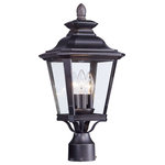 Maxim Lighting - Maxim Lighting 1130CLBZ Knoxville - 19.50" Three Light Outdoor Post Lantern - Knoxville is a cross between transitional and traditional styles in Bronze finish.Shade Included: TRUE Lumens: 1800* Number of Bulbs: 3*Wattage: 60W* BulbType: Candelabra Base* Bulb Included: No