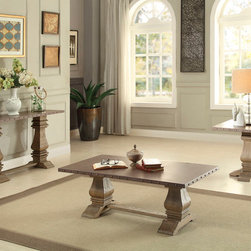 HOMELEGANCE 3534-30 MODERN ESPRESSO COFFEE COCKTAIL TABLE HIDDEN TRAY - Coffee Table Sets
