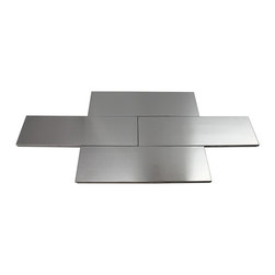 3x9 Silver Matte Subway Glass Tiles - Home Accessories & Decor