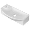 17.75" Wall Mount White Vessel Set, 1 Hole Right Faucet