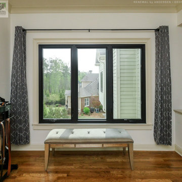 New Black Windows in Sharp Bedroom - Renewal by Andersen Georgia