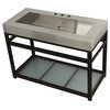 49" Stainless Steel Sink w/Steel Console Sink Base, Brushed/Oil Rubbed Bronze