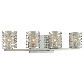 Kalco 308734 Bridgeport 22"W 4 Light Bathroom Vanity Light - Brushed Stainless