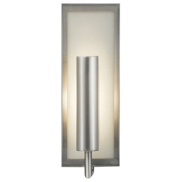 Mila 1 - Light Mila in Brushed Steel with White Opal Etched Glass