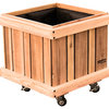 Rolling Tree 27" Cube Planter, Oiled Finish