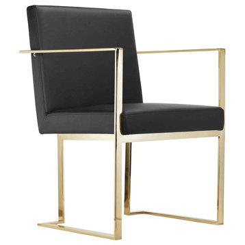 Gold Dexter Arm Chair, Black