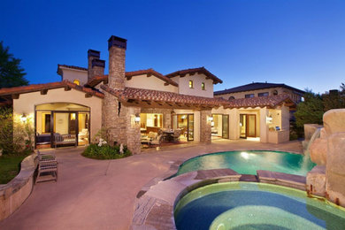 Mediterranean exterior home idea in San Diego