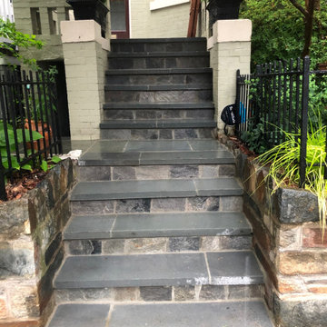 Flagstone Walkway with 2 Inch Thick Thermal Step Treads in Washington DC