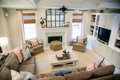 This is an example of a country family room in Atlanta.