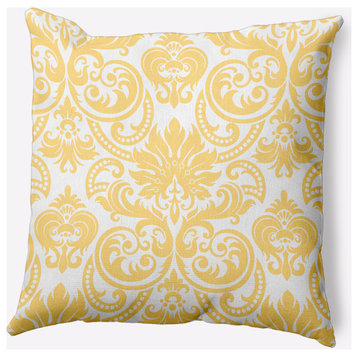 Alexys Polyester Indoor Pillow, Yellow, 20"x20"