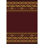 American Dakota - Cimarron Rug, Burgundy, 5'x8', Rectangle - Warm up the room with this traditional area rug, which pairs excellently with that old cabin aesthetic. Made in America!