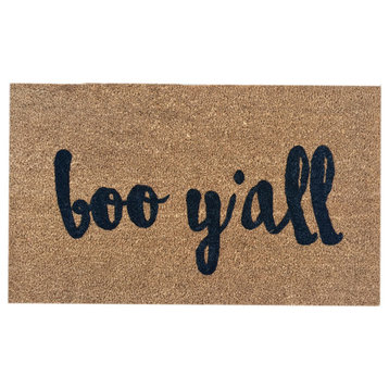 Hand Painted "Boo Y'all Halloween" Doormat, Black Soul