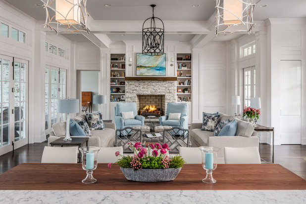 Transitional Living Room by Noble Architects, LLC