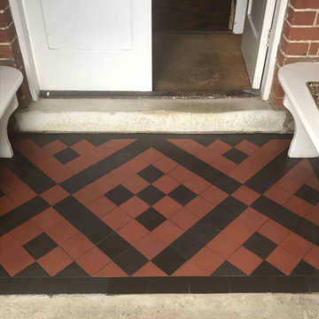 Cracked Victorian Hallway and Porch floor tiles Restored in Chesham