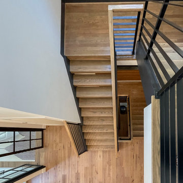 Project #113 | Freestanding Open-Riser Staircase with Twin Stringers