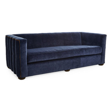 Gatsby Sofa, Navy Performance Velvet, 84"