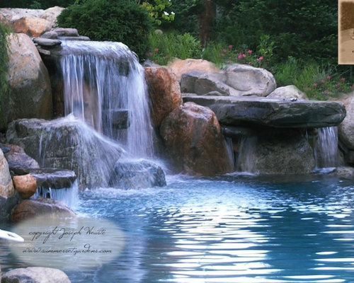 Swimming Pool Waterfall | Houzz Swimming Pool Waterfall | Houzz