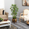 4.5' Bamboo Palm Artificial Tree, Decorative Planter