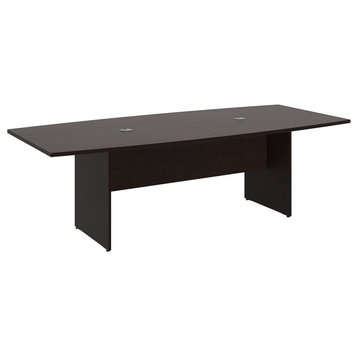 96"X42D Boat Top Conference Table With Wood Base, Installed