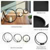 Metal, Set of 3 12/14/16"H, Double Ring Candle Holder, Black