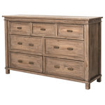 Four Hands Furniture - Sierra 7 Drawers Settler Dresser - A traditional reclaimed pine, 7-drawer dresser welcomes you home with strong, farmhouse lines. Finished in sun-dried ash with rough-cast brass hardware.