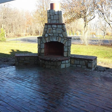 Historic Brick Patio Fireplace