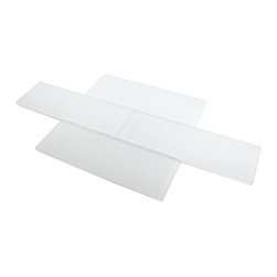3x9 Super White Frosted Subway Glass Tiles - Home Accessories & Decor
