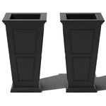 Veradek - Brixton Tall Planter, 28", Black, 28 Inch, 2 Pack - Old meets new. Taking inspiration from lush estate gardens, the Veradek Brixton Tall Planter combines traditional design with modern technology making it best suited for the front porch or patio. Featuring a removable insert bucket, the Brixton Tall makes it easy to switch out plants, flowers or shrubs and pre-drilled drainage holes help prevent overwatering. This sturdy yet lightweight planter is proudly crafted in Canada from high-grade recycled plastic, making it resistant to cracks, fading and UV and allowing it to withstand extreme temperatures ranging from -20 to +120 degrees. With the perfect balance of design, structure and purpose, the Brixton Tall pairs perfectly with any indoor or outdoor arrangement to make a grand statement.