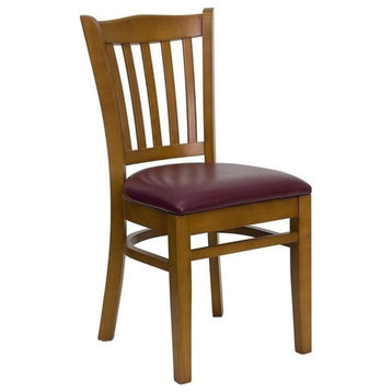 Bowery Hill Dining Chair in Cherry with Burgundy Seat