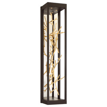 4 Light LED Wall Sconce, Bronze/Gold