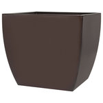 Root and Stock - Pacifica Square Curved Planter Box, Brown, 12"x12"x11" - The Pacifica Square planters have a classic square shape with curved lines. They provide a nest for small to medium size trees and plants. These planters are suitable for indoor and outdoor applications.